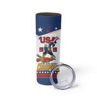 Custom USA Ice Hockey Champions 2026 Skinny Tumbler American Eagle Victory Hockey Pride