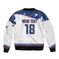 Custom USA Ice Hockey Champions 2026 Sleeve Zip Bomber Jacket American Eagle Victory Hockey Pride
