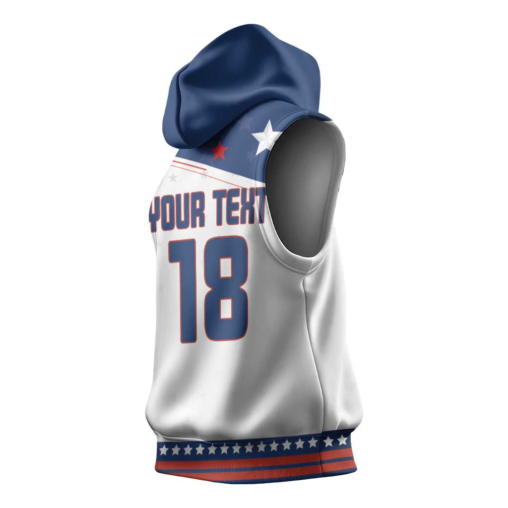 Custom USA Ice Hockey Champions 2026 Sleeveless Hoodie American Eagle Victory Hockey Pride
