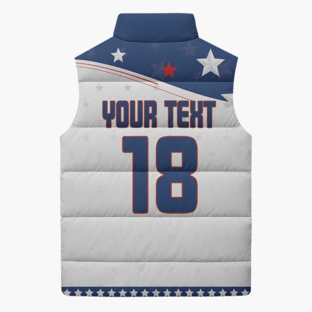 Custom USA Ice Hockey Champions 2026 Sleeveless Puffer Jacket American Eagle Victory Hockey Pride