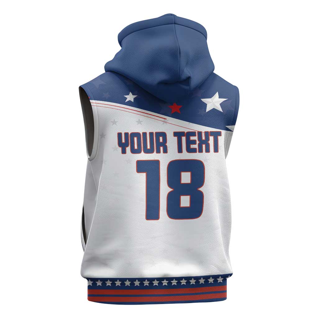 Custom USA Ice Hockey Champions 2026 Sleeveless Zip Hoodie American Eagle Victory Hockey Pride