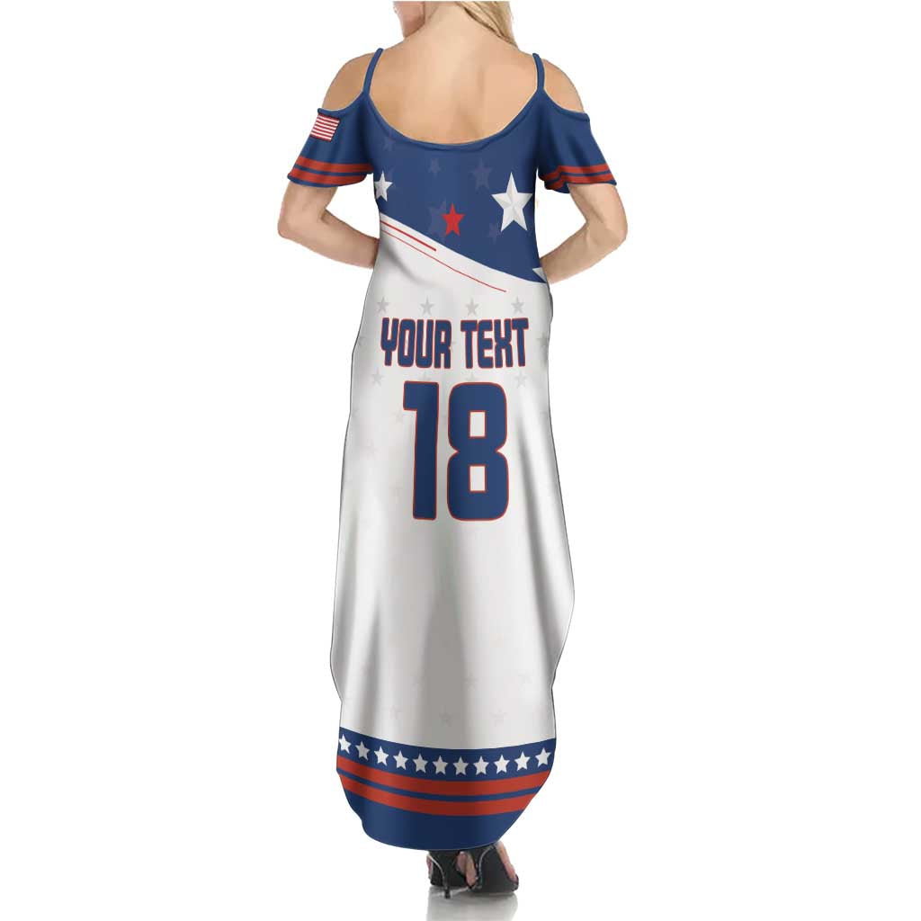 Custom USA Ice Hockey Champions 2026 Summer Maxi Dress American Eagle Victory Hockey Pride