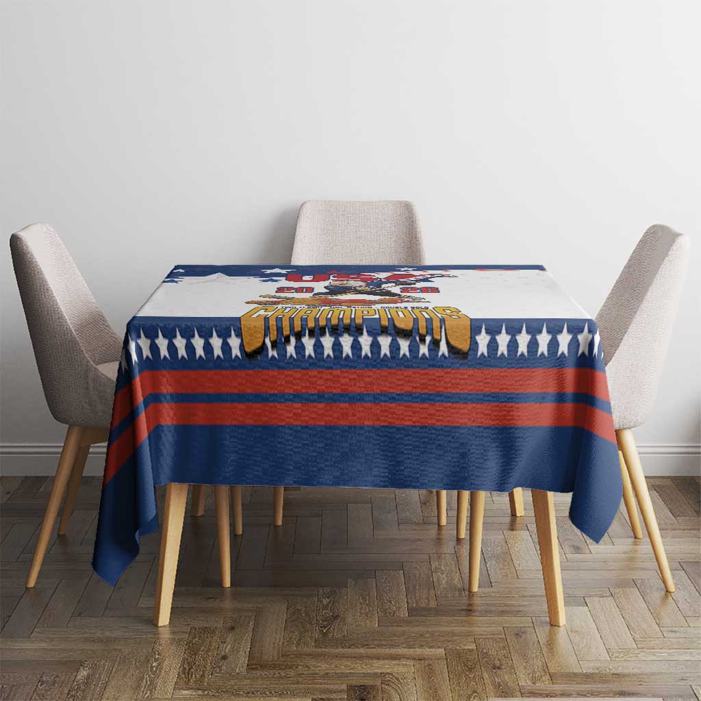 USA Ice Hockey Champions 2026 Tablecloth American Eagle Victory Hockey Pride