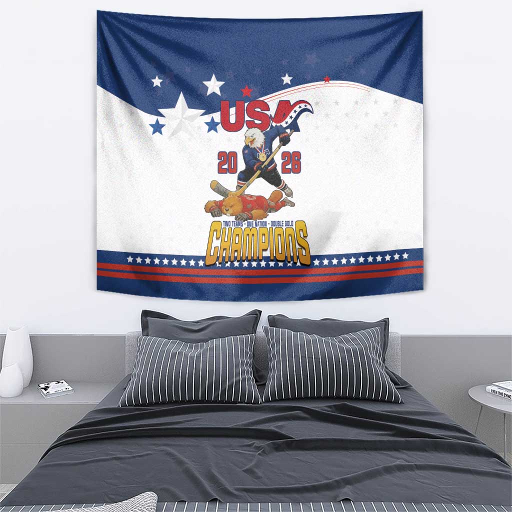 USA Ice Hockey Champions 2026 Tapestry American Eagle Victory Hockey Pride