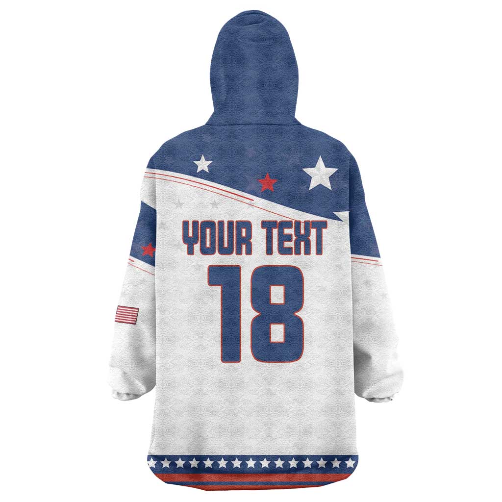 Custom USA Ice Hockey Champions 2026 Wearable Blanket Hoodie American Eagle Victory Hockey Pride