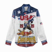 Custom USA Ice Hockey Champions 2026 Women Casual Shirt American Eagle Victory Hockey Pride