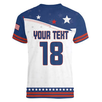 Custom USA Ice Hockey Champions 2026 Women V-Neck T-Shirt American Eagle Victory Hockey Pride