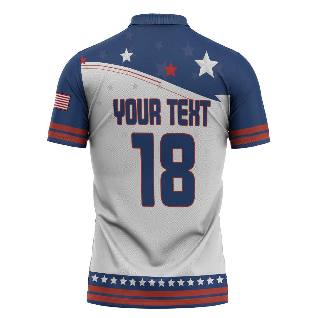 Custom USA Ice Hockey Champions 2026 Zipper Polo Shirt American Eagle Victory Hockey Pride