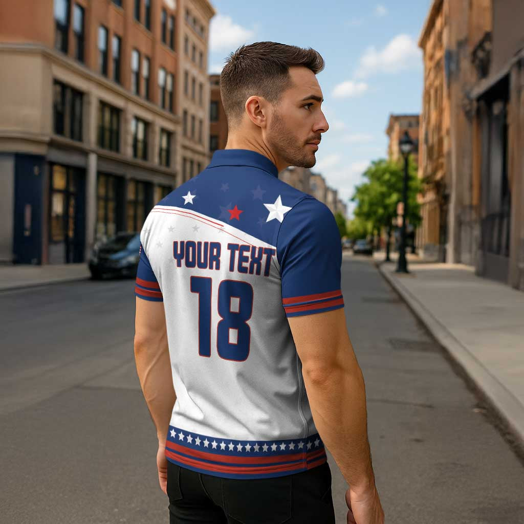 Custom USA Ice Hockey Champions 2026 Zipper Polo Shirt American Eagle Victory Hockey Pride