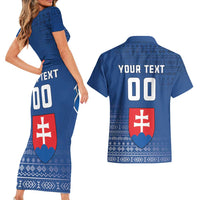 Custom Slovakia Volleyball Couples Matching Short Sleeve Bodycon Dress and Hawaiian Shirt Come On Repre