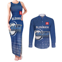 Custom Slovakia Volleyball Couples Matching Tank Maxi Dress and Long Sleeve Button Shirt Come On Repre