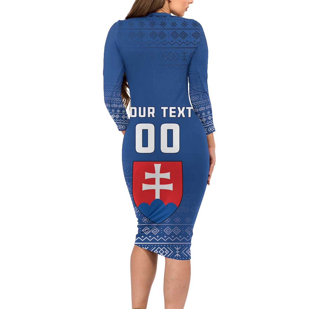 Custom Slovakia Volleyball Family Matching Long Sleeve Bodycon Dress and Hawaiian Shirt Come On Repre
