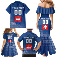 Custom Slovakia Volleyball Family Matching Mermaid Dress and Hawaiian Shirt Come On Repre