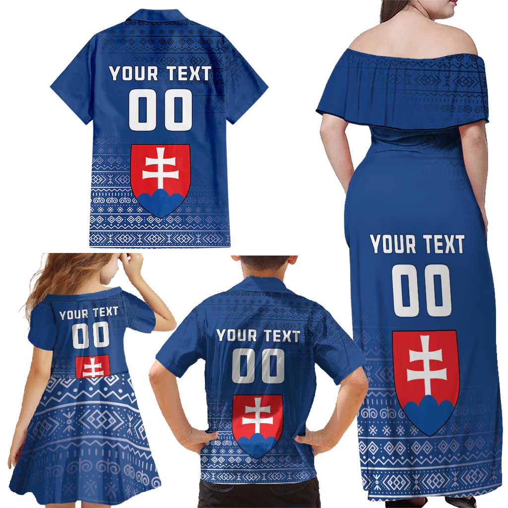 Custom Slovakia Volleyball Family Matching Off Shoulder Maxi Dress and Hawaiian Shirt Come On Repre