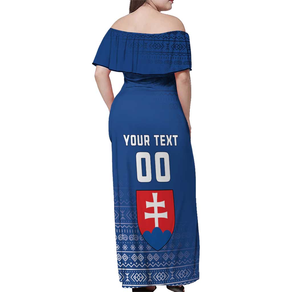 Custom Slovakia Volleyball Family Matching Off Shoulder Maxi Dress and Hawaiian Shirt Come On Repre