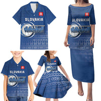 Custom Slovakia Volleyball Family Matching Puletasi and Hawaiian Shirt Come On Repre