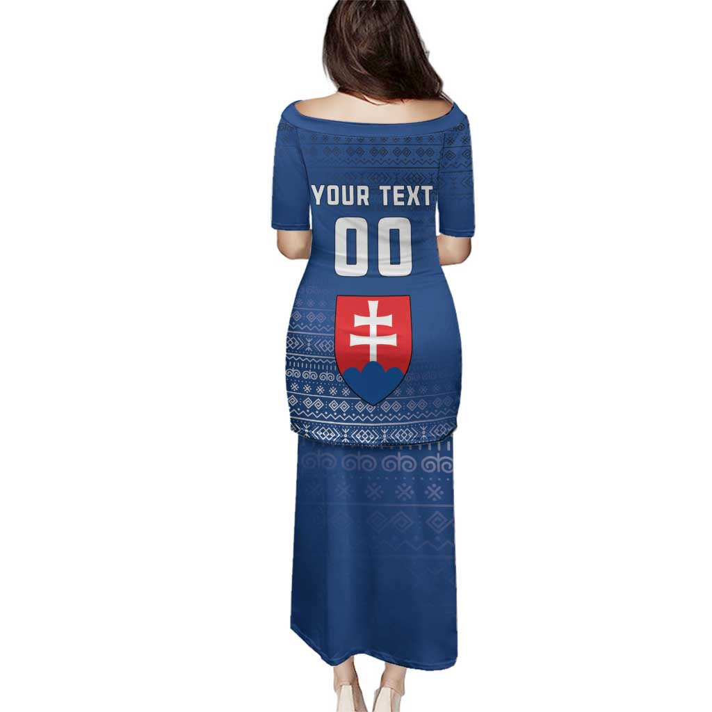 Custom Slovakia Volleyball Family Matching Puletasi and Hawaiian Shirt Come On Repre