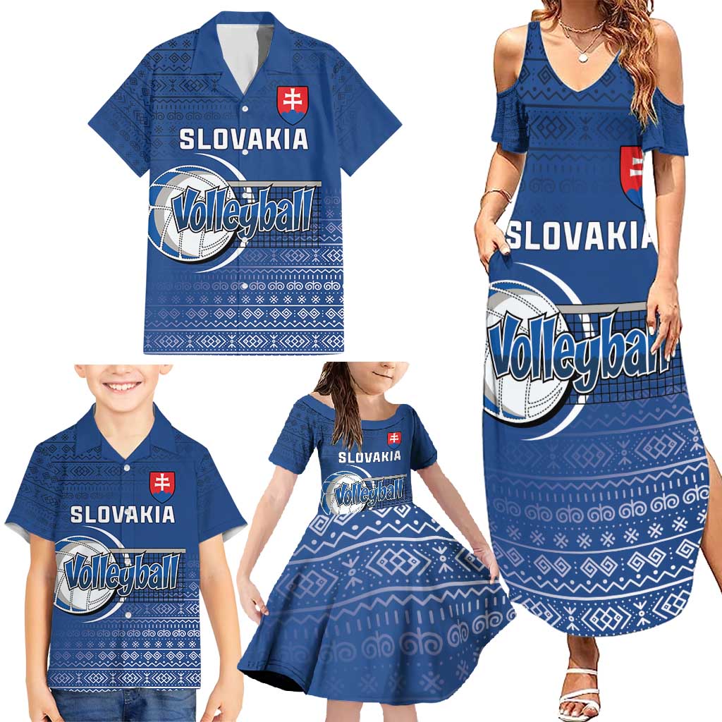 Custom Slovakia Volleyball Family Matching Summer Maxi Dress and Hawaiian Shirt Come On Repre