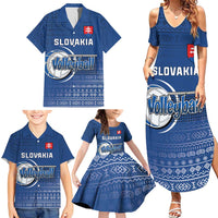 Custom Slovakia Volleyball Family Matching Summer Maxi Dress and Hawaiian Shirt Come On Repre
