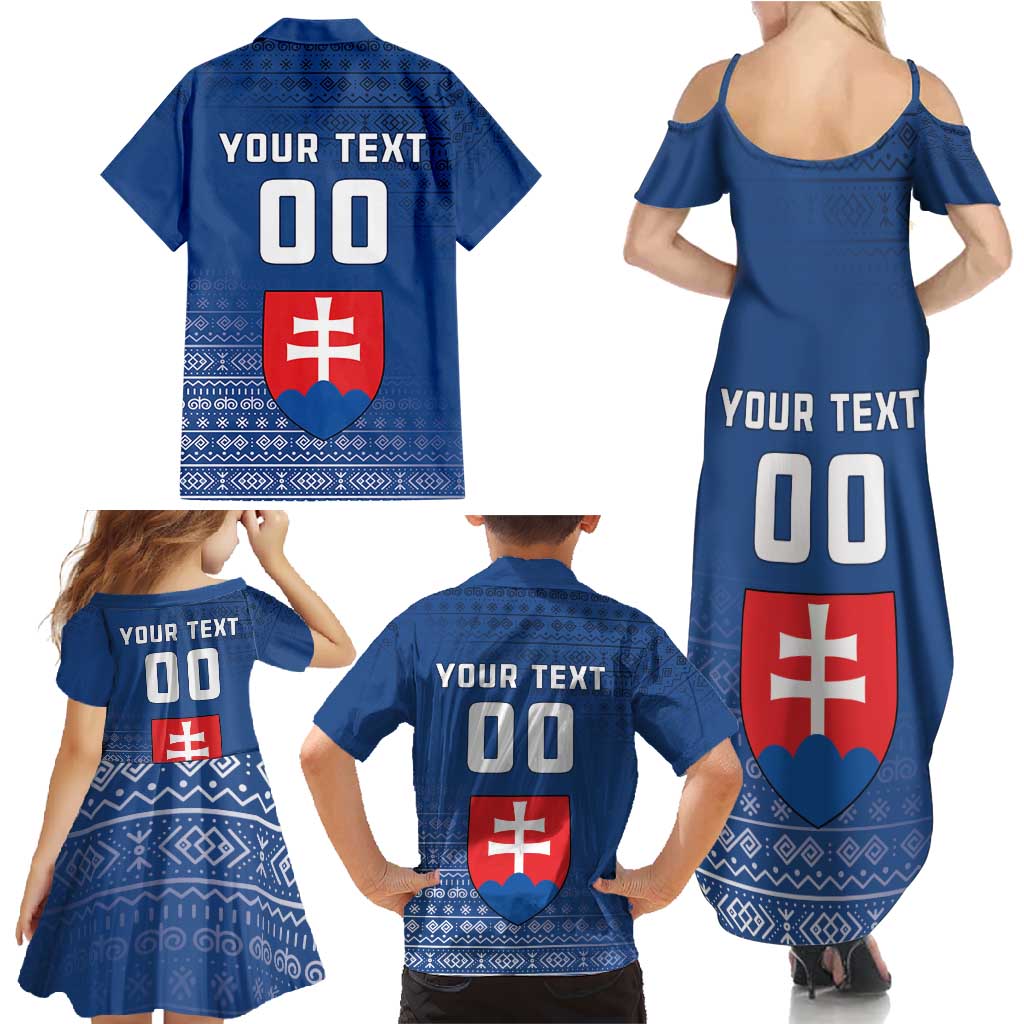 Custom Slovakia Volleyball Family Matching Summer Maxi Dress and Hawaiian Shirt Come On Repre