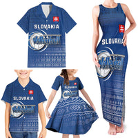 Custom Slovakia Volleyball Family Matching Tank Maxi Dress and Hawaiian Shirt Come On Repre