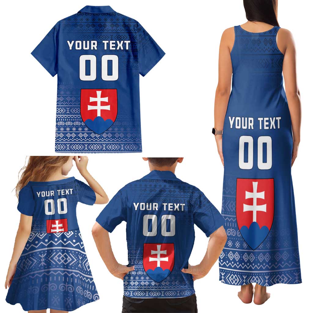 Custom Slovakia Volleyball Family Matching Tank Maxi Dress and Hawaiian Shirt Come On Repre