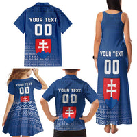 Custom Slovakia Volleyball Family Matching Tank Maxi Dress and Hawaiian Shirt Come On Repre