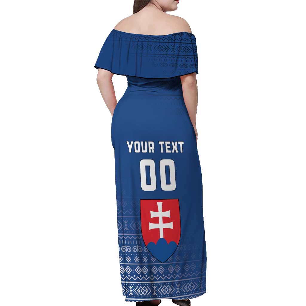 Custom Slovakia Volleyball Off Shoulder Maxi Dress Come On Repre