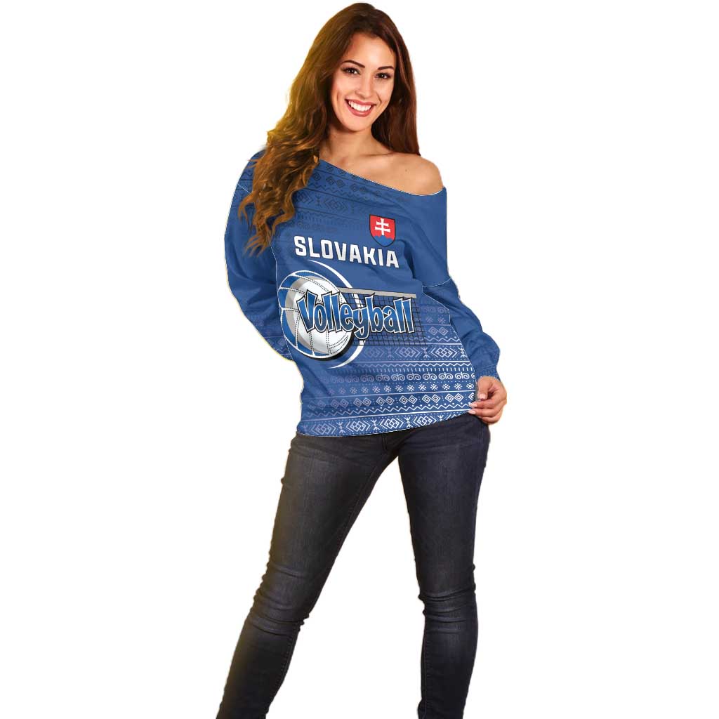Custom Slovakia Volleyball Off Shoulder Sweater Come On Repre