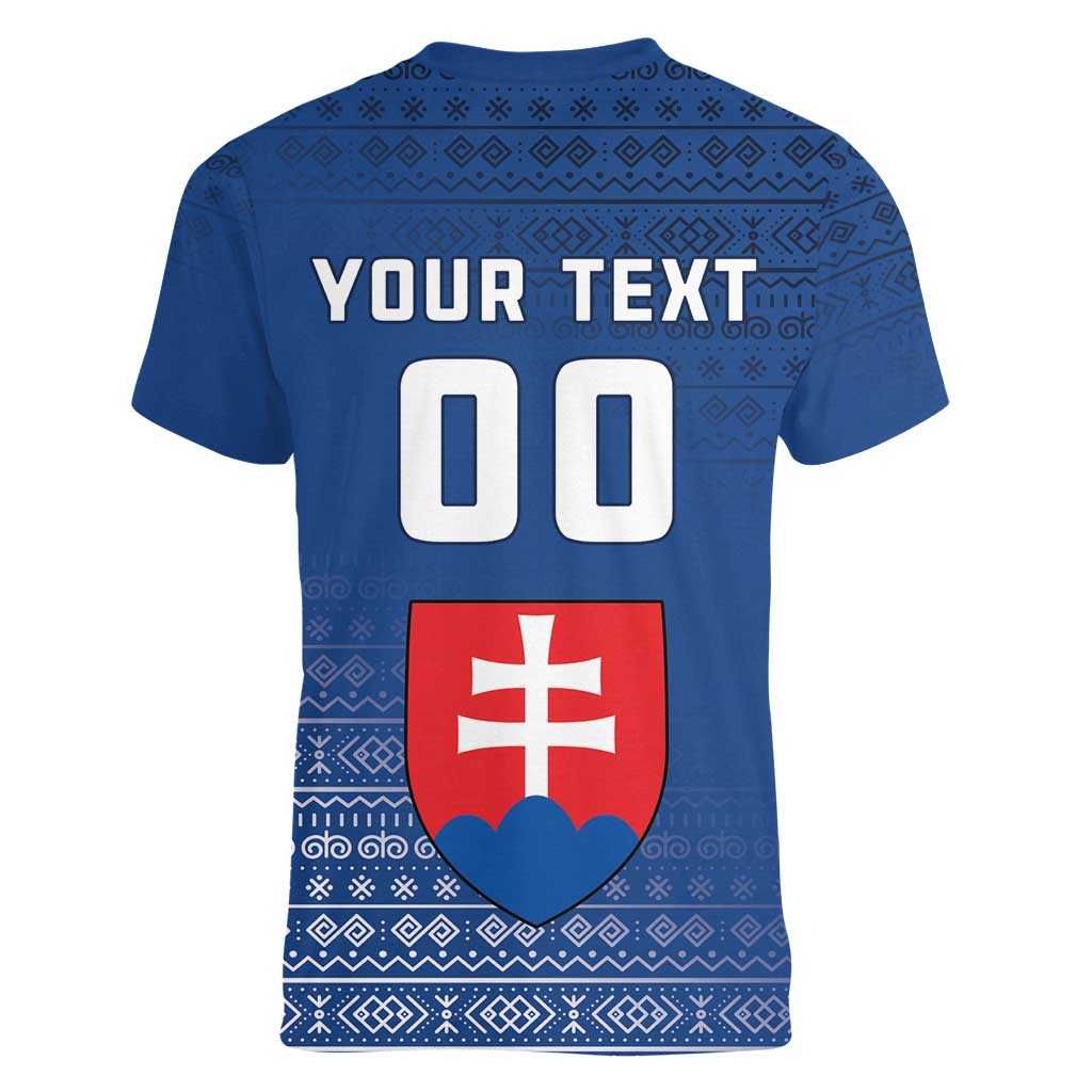 Custom Slovakia Volleyball Women V-Neck T-Shirt Come On Repre