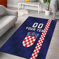 Custom Croatia Volleyball Area Rug Go Champions Sahovnica