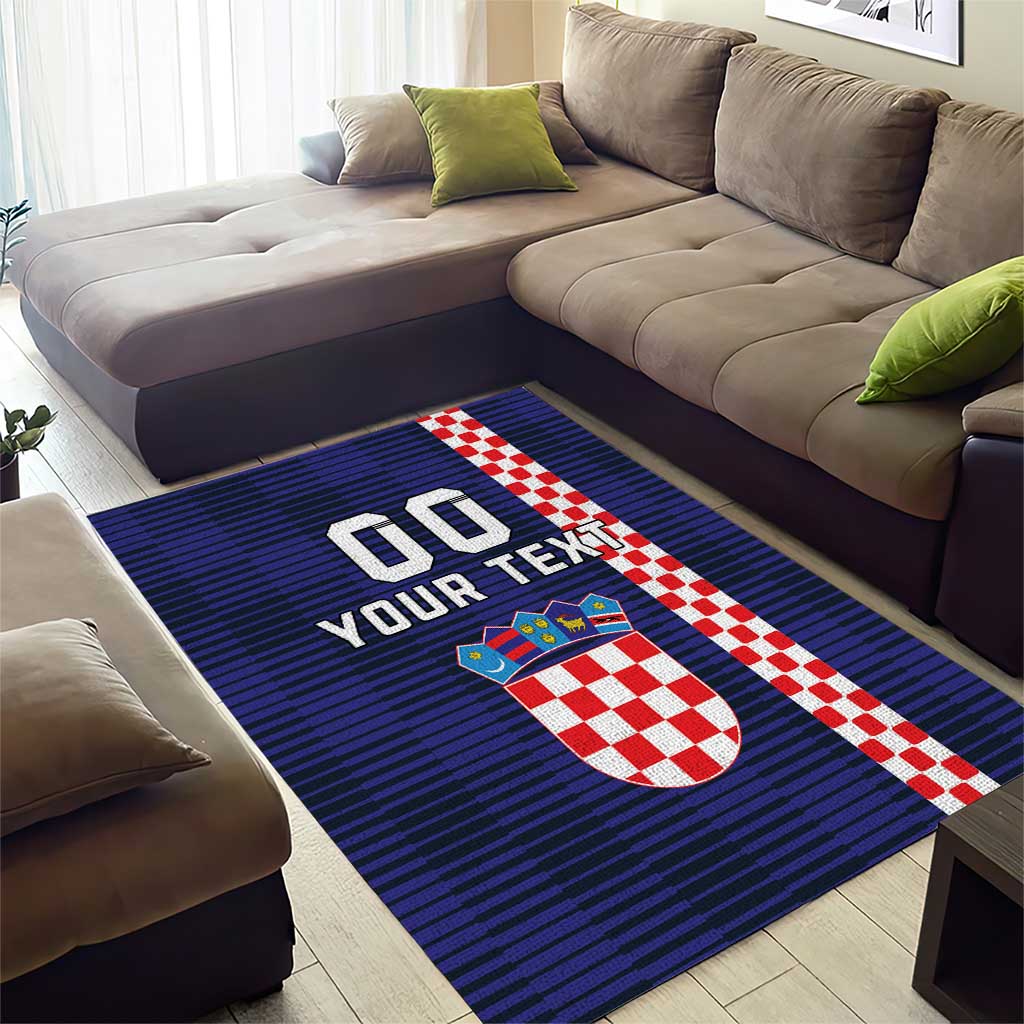 Custom Croatia Volleyball Area Rug Go Champions Sahovnica