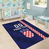 Custom Croatia Volleyball Area Rug Go Champions Sahovnica