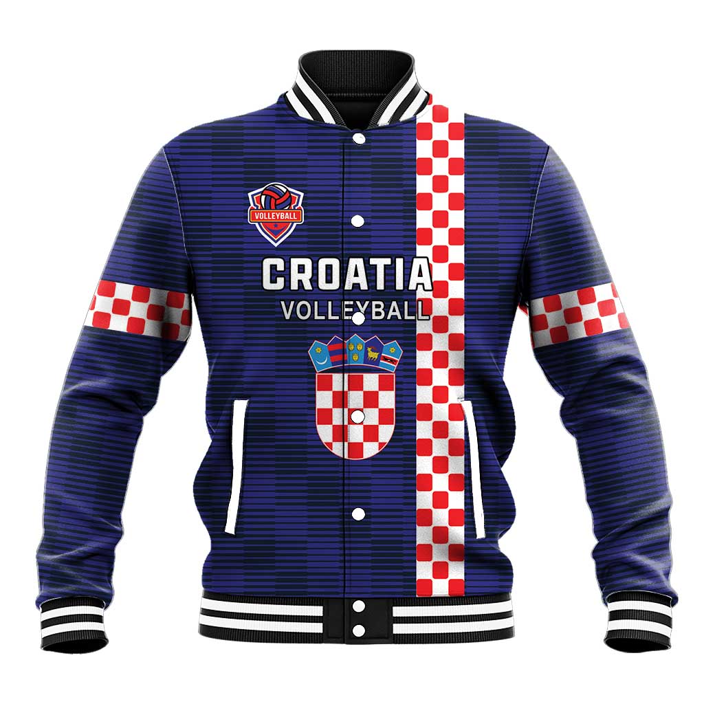 Custom Croatia Volleyball Baseball Jacket Go Champions Sahovnica
