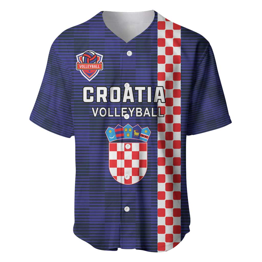 Custom Croatia Volleyball Baseball Jersey Go Champions Sahovnica