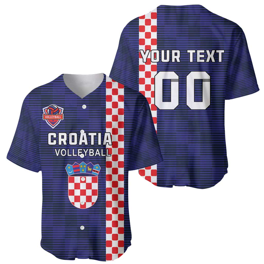 Custom Croatia Volleyball Baseball Jersey Go Champions Sahovnica