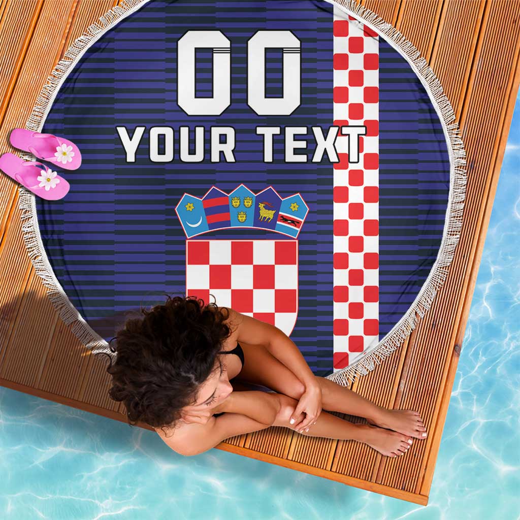 Custom Croatia Volleyball Beach Blanket Go Champions Sahovnica