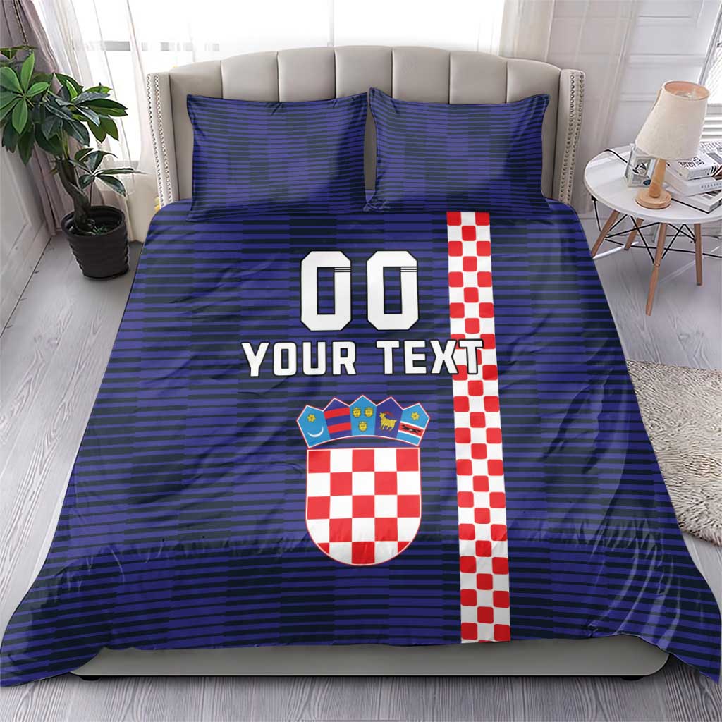 Custom Croatia Volleyball Bedding Set Go Champions Sahovnica