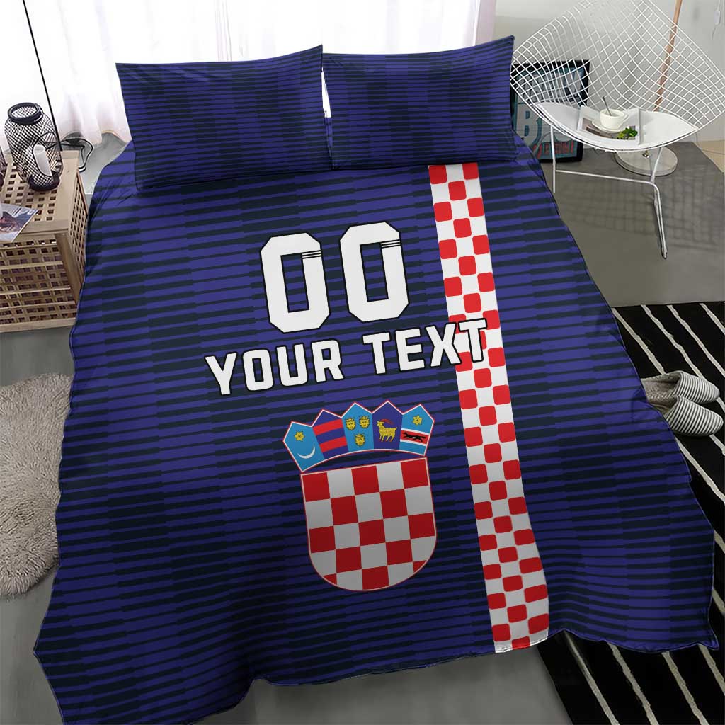 Custom Croatia Volleyball Bedding Set Go Champions Sahovnica
