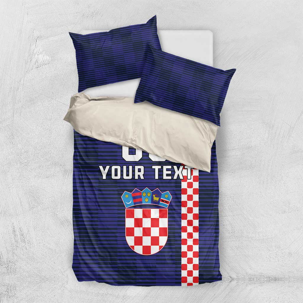 Custom Croatia Volleyball Bedding Set Go Champions Sahovnica