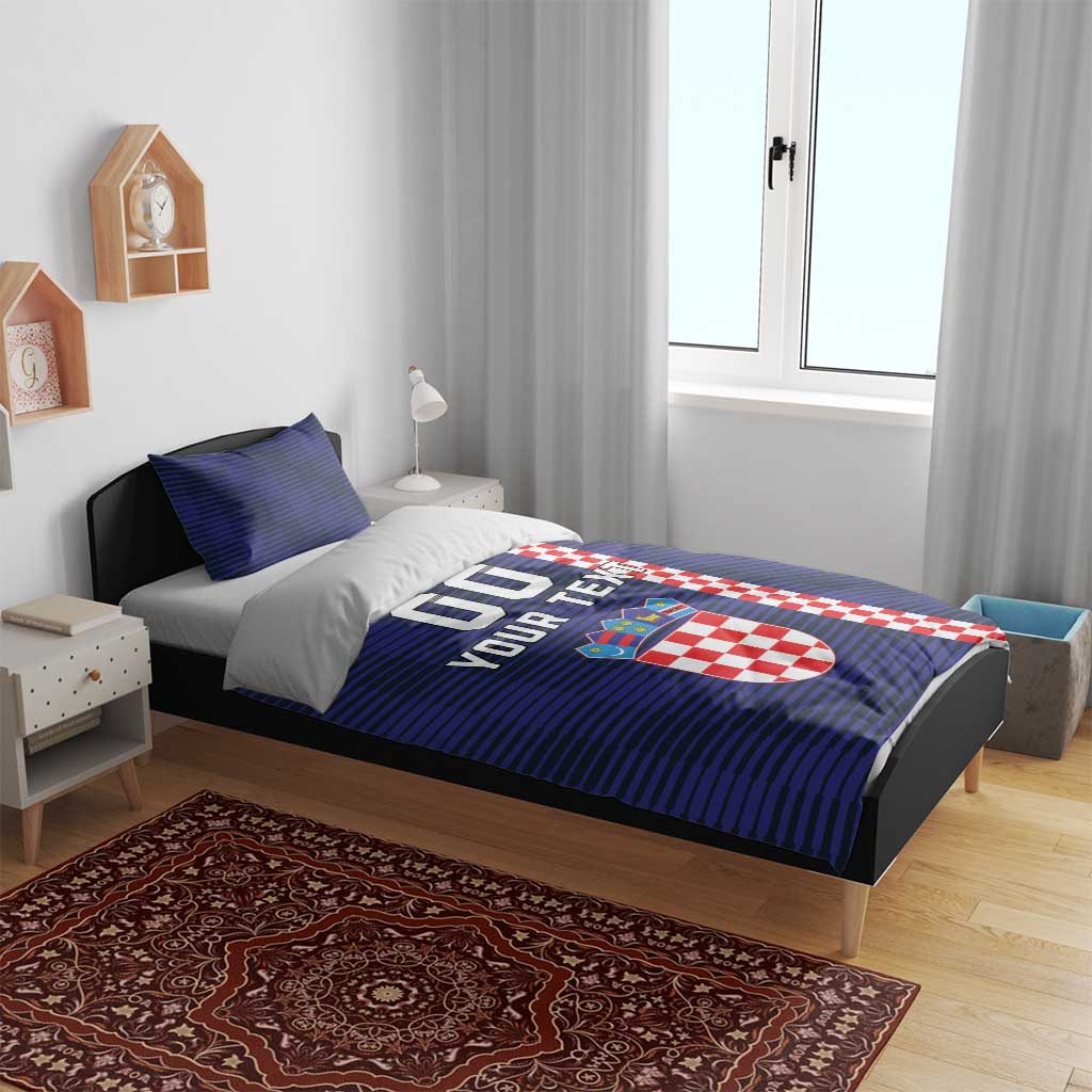 Custom Croatia Volleyball Bedding Set Go Champions Sahovnica