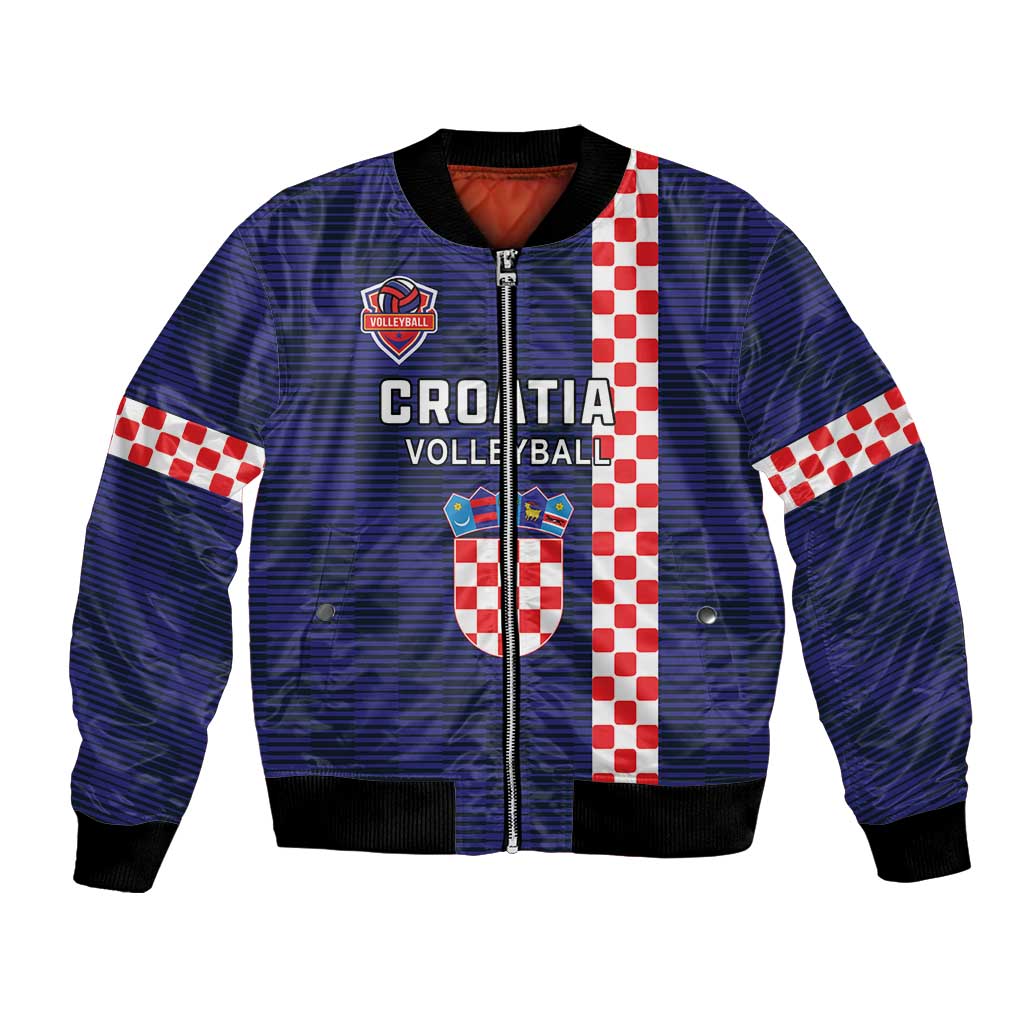 Custom Croatia Volleyball Bomber Jacket Go Champions Sahovnica