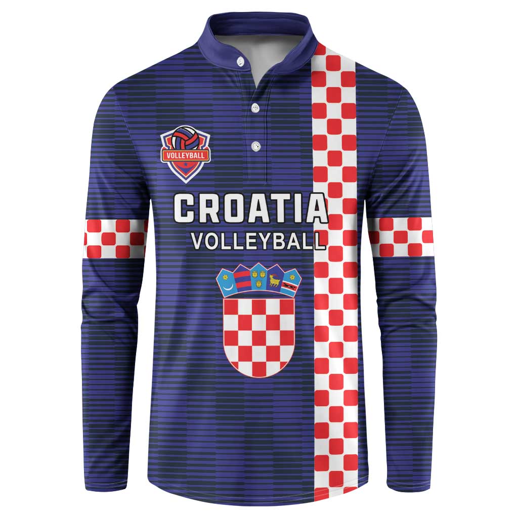 Custom Croatia Volleyball Button Sweatshirt Go Champions Sahovnica