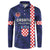 Custom Croatia Volleyball Button Sweatshirt Go Champions Sahovnica