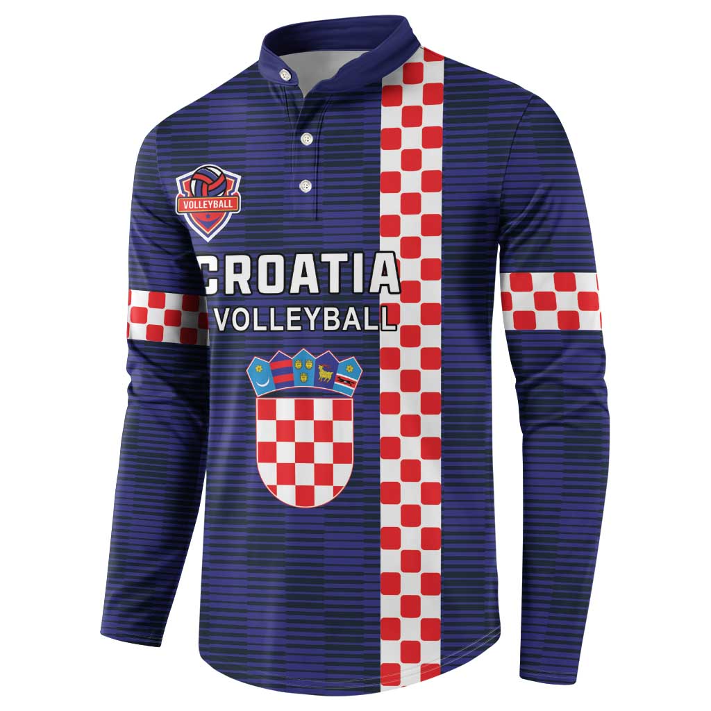 Custom Croatia Volleyball Button Sweatshirt Go Champions Sahovnica