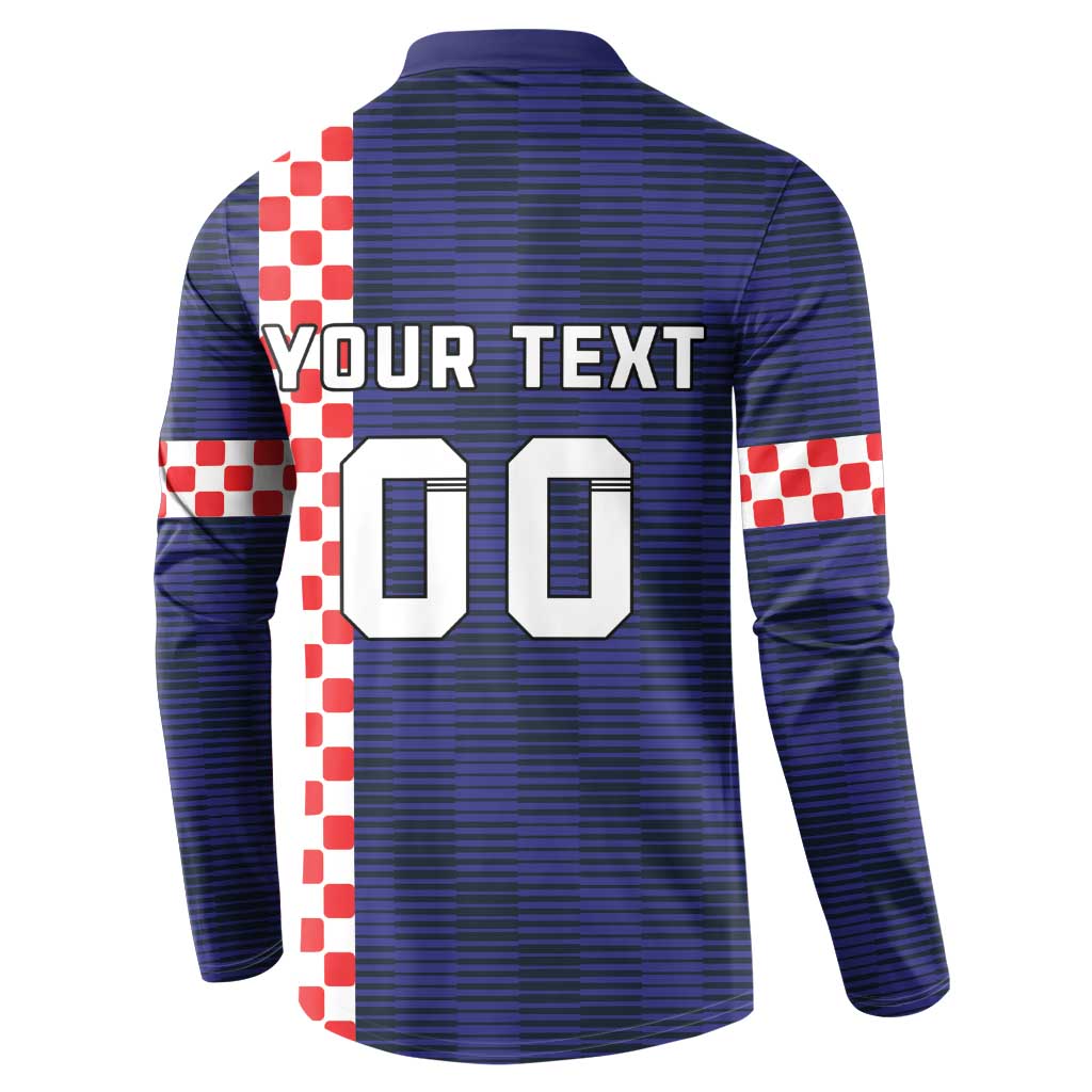 Custom Croatia Volleyball Button Sweatshirt Go Champions Sahovnica