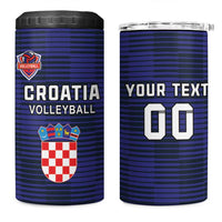 Custom Croatia Volleyball 4 in 1 Can Cooler Tumbler Go Champions Sahovnica