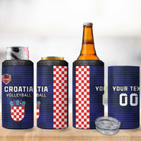 Custom Croatia Volleyball 4 in 1 Can Cooler Tumbler Go Champions Sahovnica