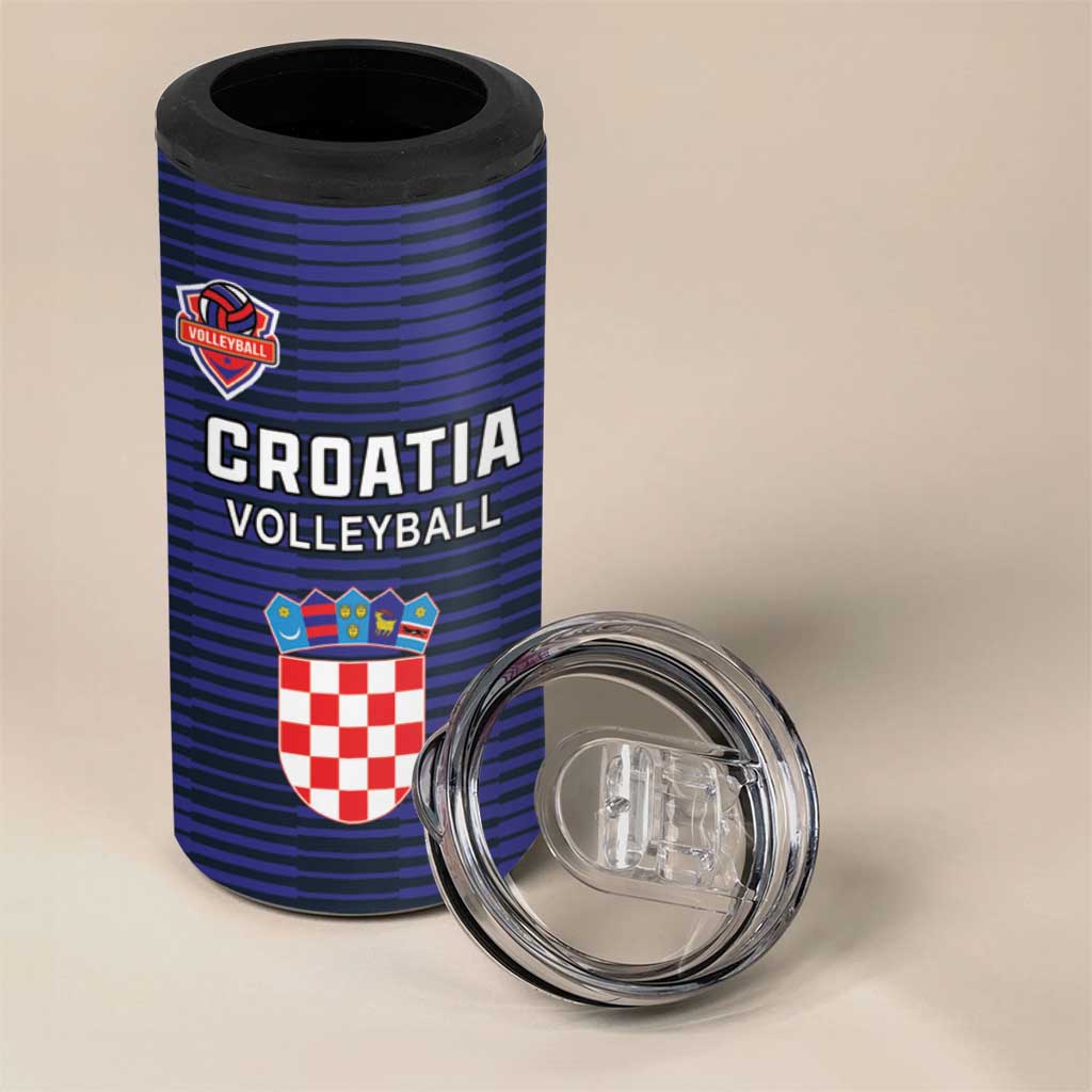Custom Croatia Volleyball 4 in 1 Can Cooler Tumbler Go Champions Sahovnica