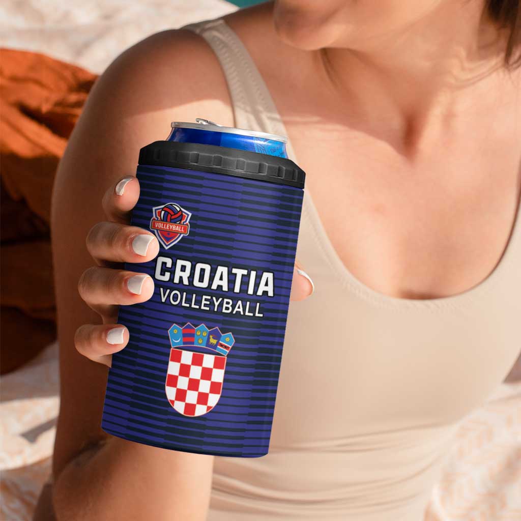Custom Croatia Volleyball 4 in 1 Can Cooler Tumbler Go Champions Sahovnica